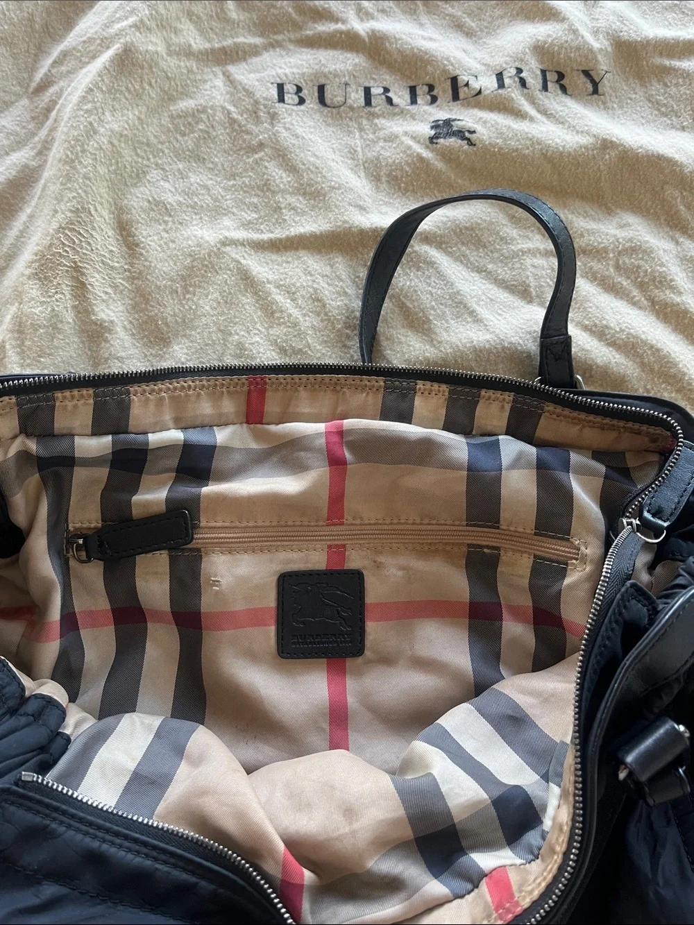 Authentic Burberry Black Nylon Tote bag